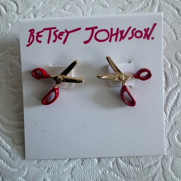 Betsey Johnson Scissor Stud Earrings - Picture 2 of 2
